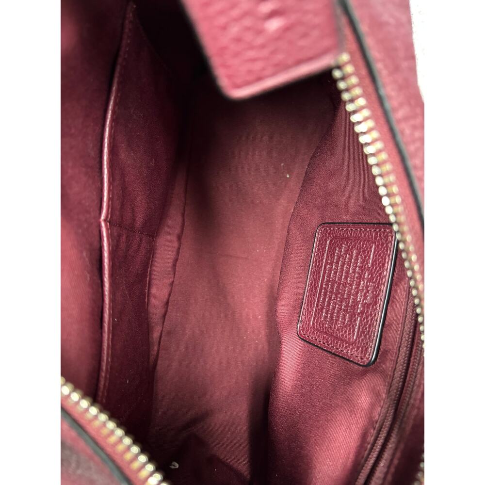 Coach Burgundy Harley East West Pebbled Leather Hobo F38250 #76955 - Picture 10 of 13